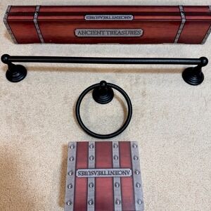 Ancient Treasures Desert Island IV Collection 24" Towel Bar and Towel Ring